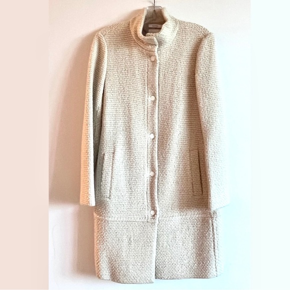 BNWOT CLUB MONACO CREAM BOUCLE FABRIC COAT - Picture 12 of 12